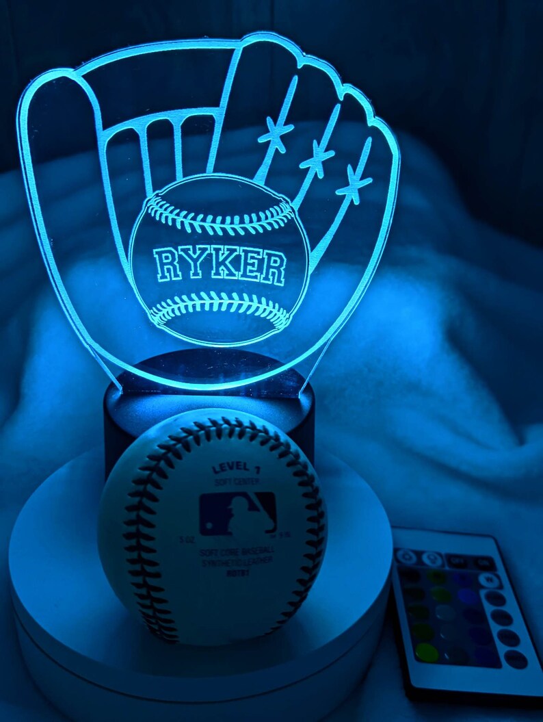 Baseball LED Light, Personalized Night Light, Sport Baseball Night Light, Baseball Name Bedroom Sign, Kids Bedroom Decor bild 7