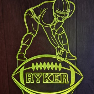 Football Player LED Gift,  LED Night Light Room Decor, Personalized Football Player Gift, Kids Football Led Room Night Light Lamp