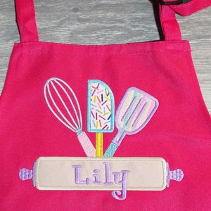 Personalized Kid Baking Apron, Apron for Girl and Boys, Child Chef Apron, Toddler Child  Baking Apron, Little Baker Christmas Gift
