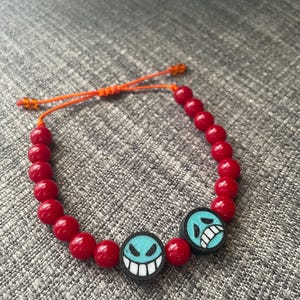 ACE FACES BRACELET // Anime Inspired Bracelet // Adjustable Beaded Bracelet