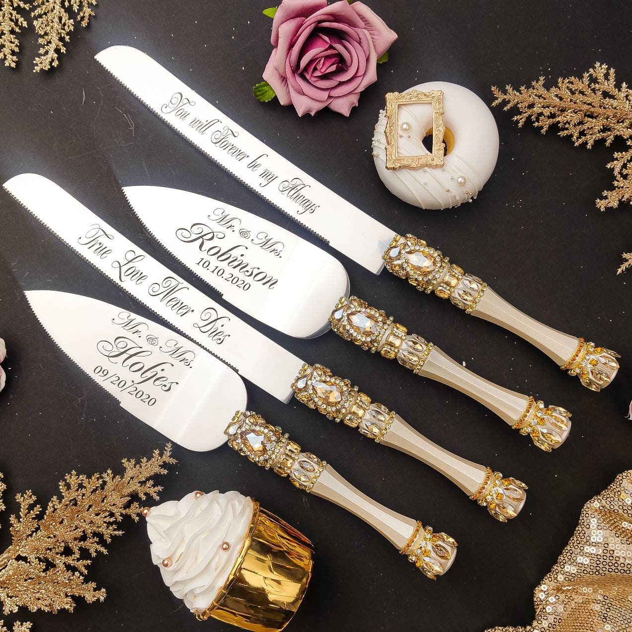 Wedding cake server rhinestone wedding cake server set Etsy