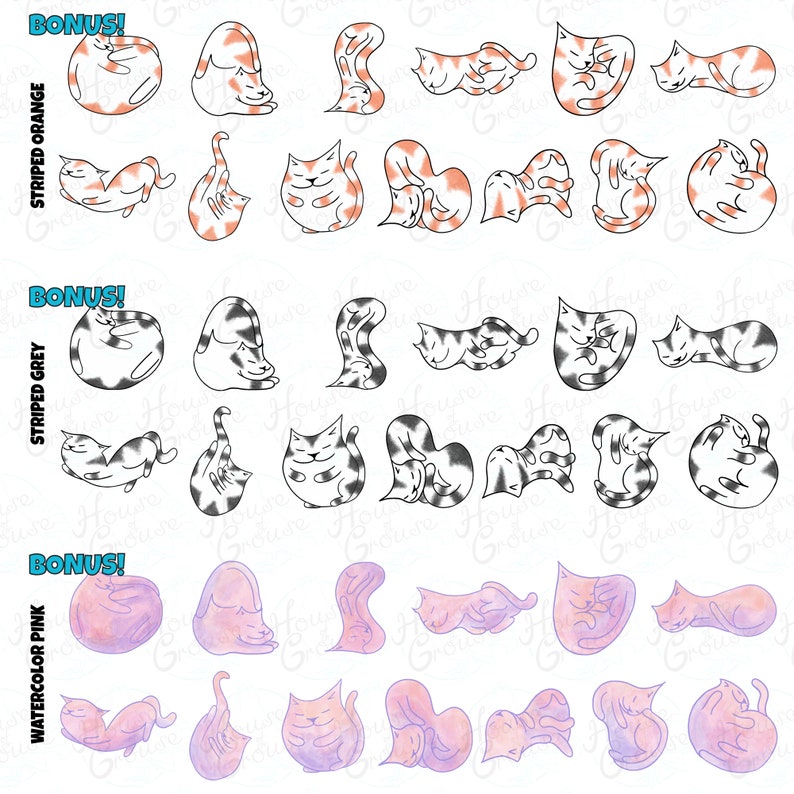 Kawaii Clipart Cats clip art pack cats clipart for stickers cat digital stamps cute cat stickers pack