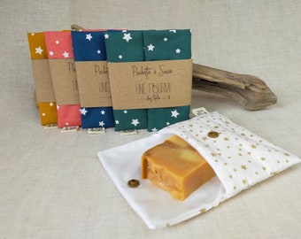 Waterproof soap pouch / Cotton & PUL - Oeko-Tex certified fabrics / Gift idea