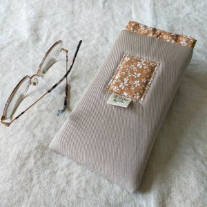 Etui à lunettes en Toile de coton et rembourré / Tissus certifiés Oeko Tex