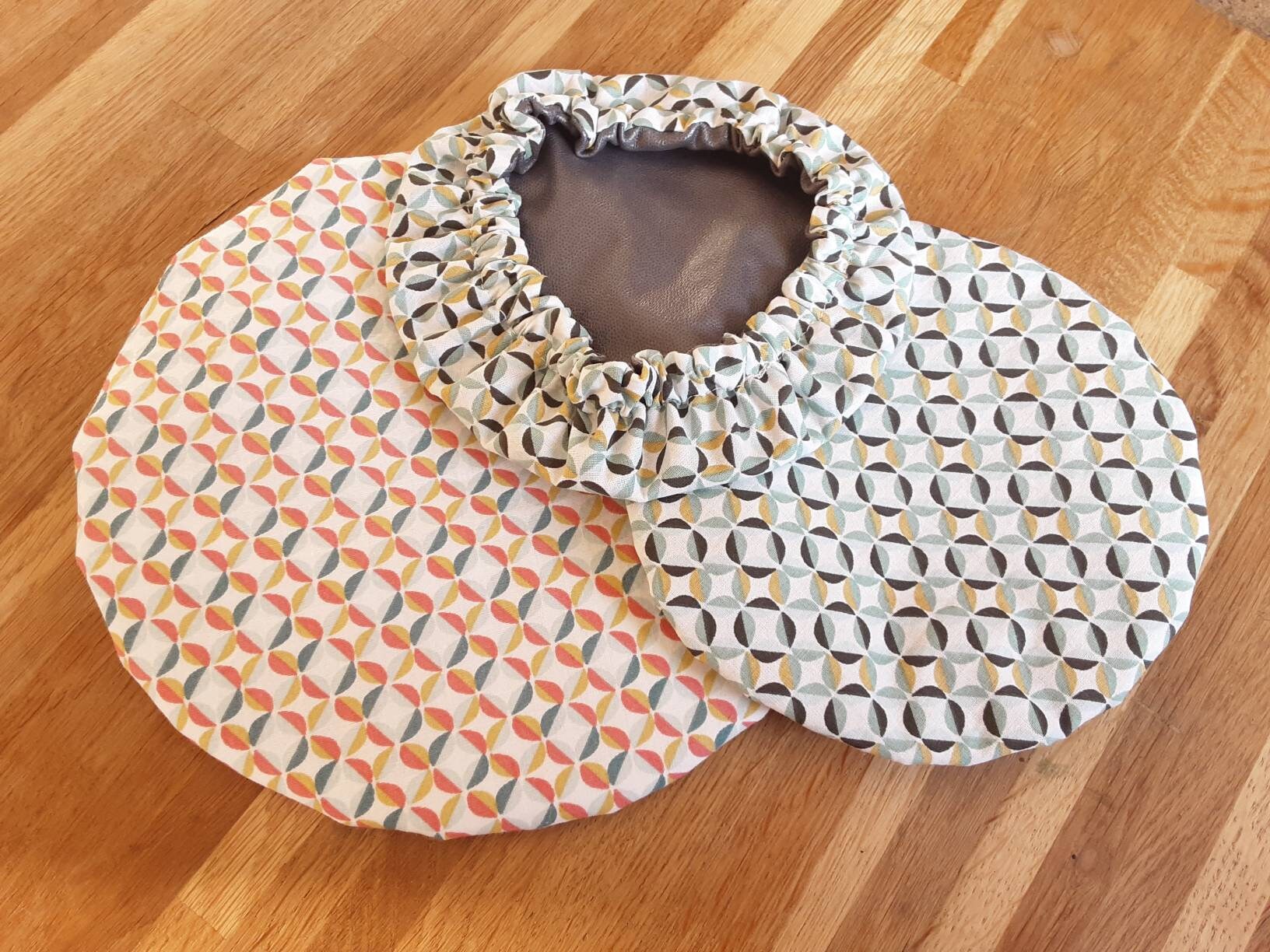 Lot de 3 Charlottes Couvre Plat/Coton & Pul - Tissus Oeko-Tex Zéro Déchet Idée Cadeau