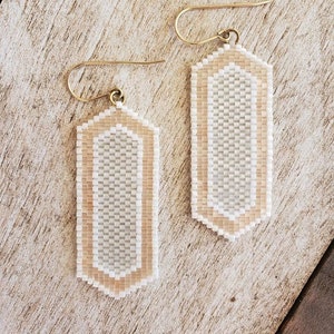 Whistler Earrings Whitewash Wedding // Seed Bead, Boho, Western, Dangle, Bridal image 2