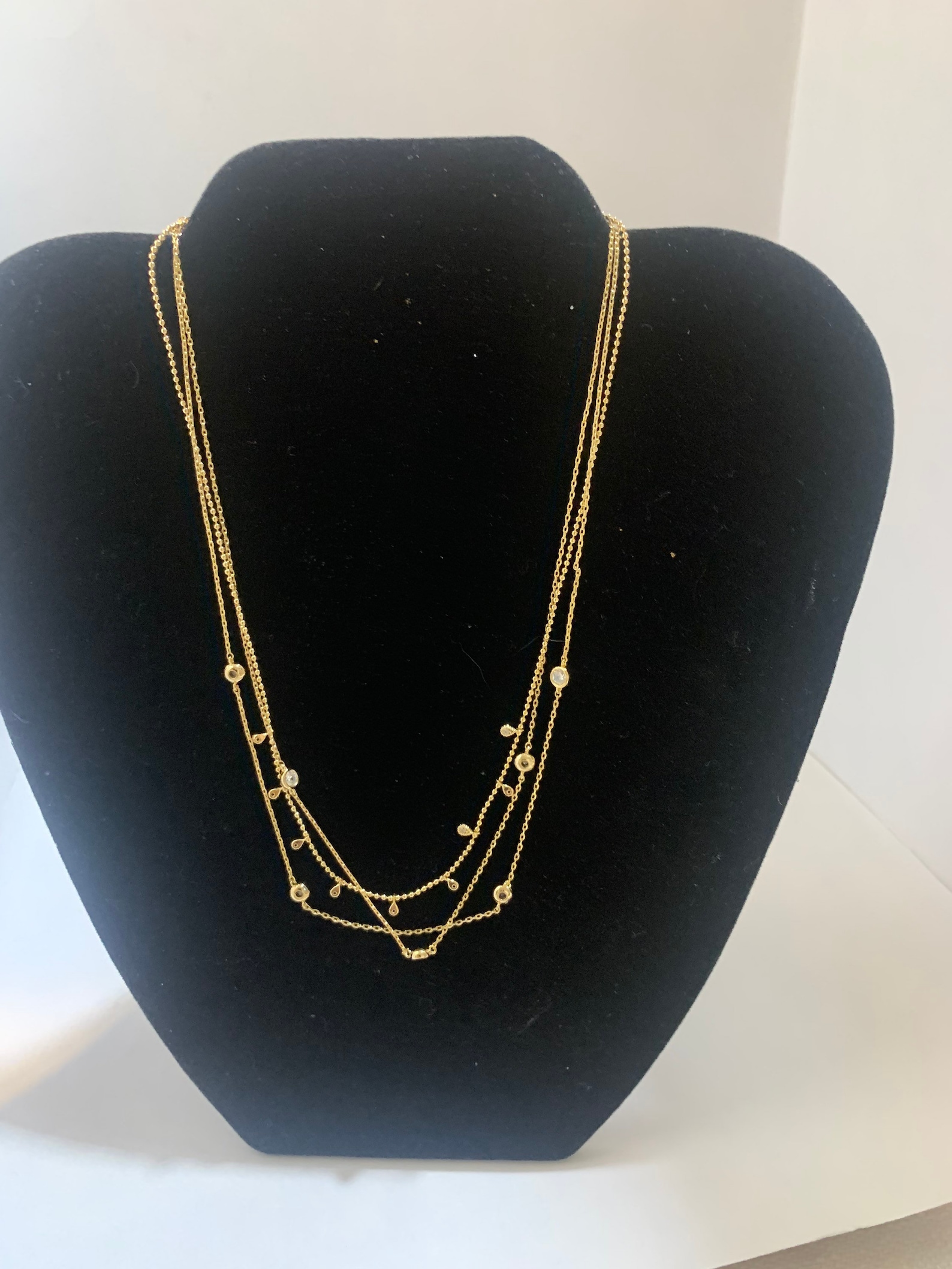 Multi strand gold tone necklace | Etsy