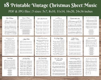 christmas sheet music, BUNDLE, christmas songs, minimaist christmas decor, piano music sheet, christmas carols, INSTANT DOWNLOAD