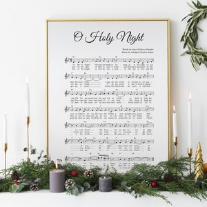 O Holy Night Sign O Holy Night Vintage Page Version framed 