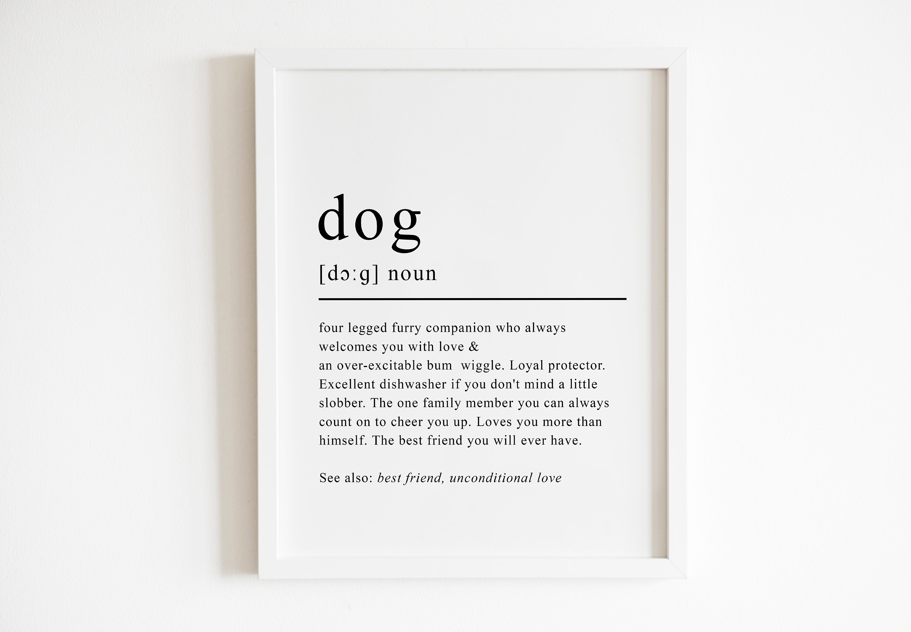 Dog lover gift Dog definition print dog signs Dog birthday | Etsy