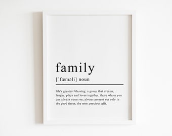 Definition print, Family definition, Quote print, Family sign, definition of family, printable, Instant Download