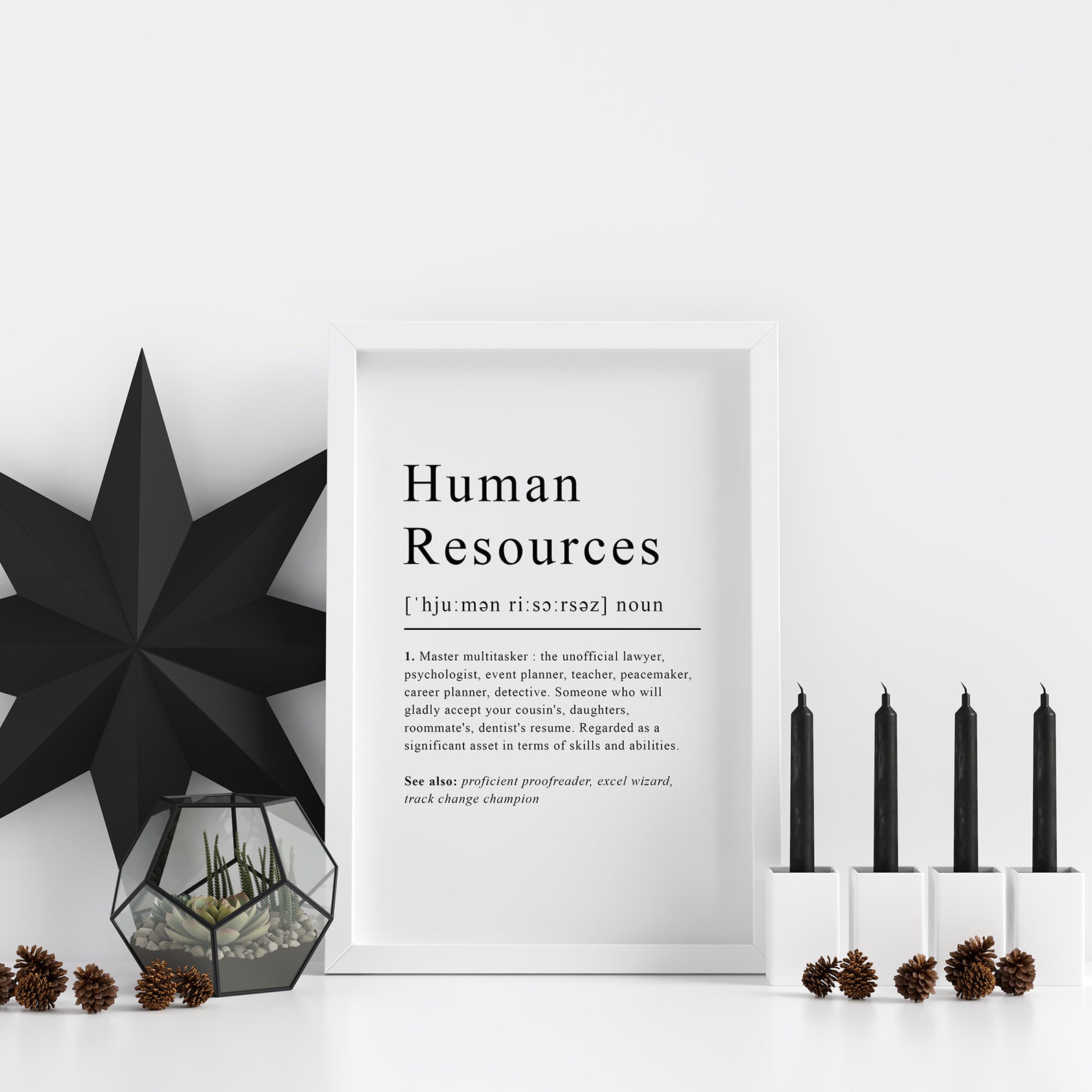 Human Resource Recruiter Definition Print Human Resources Etsy