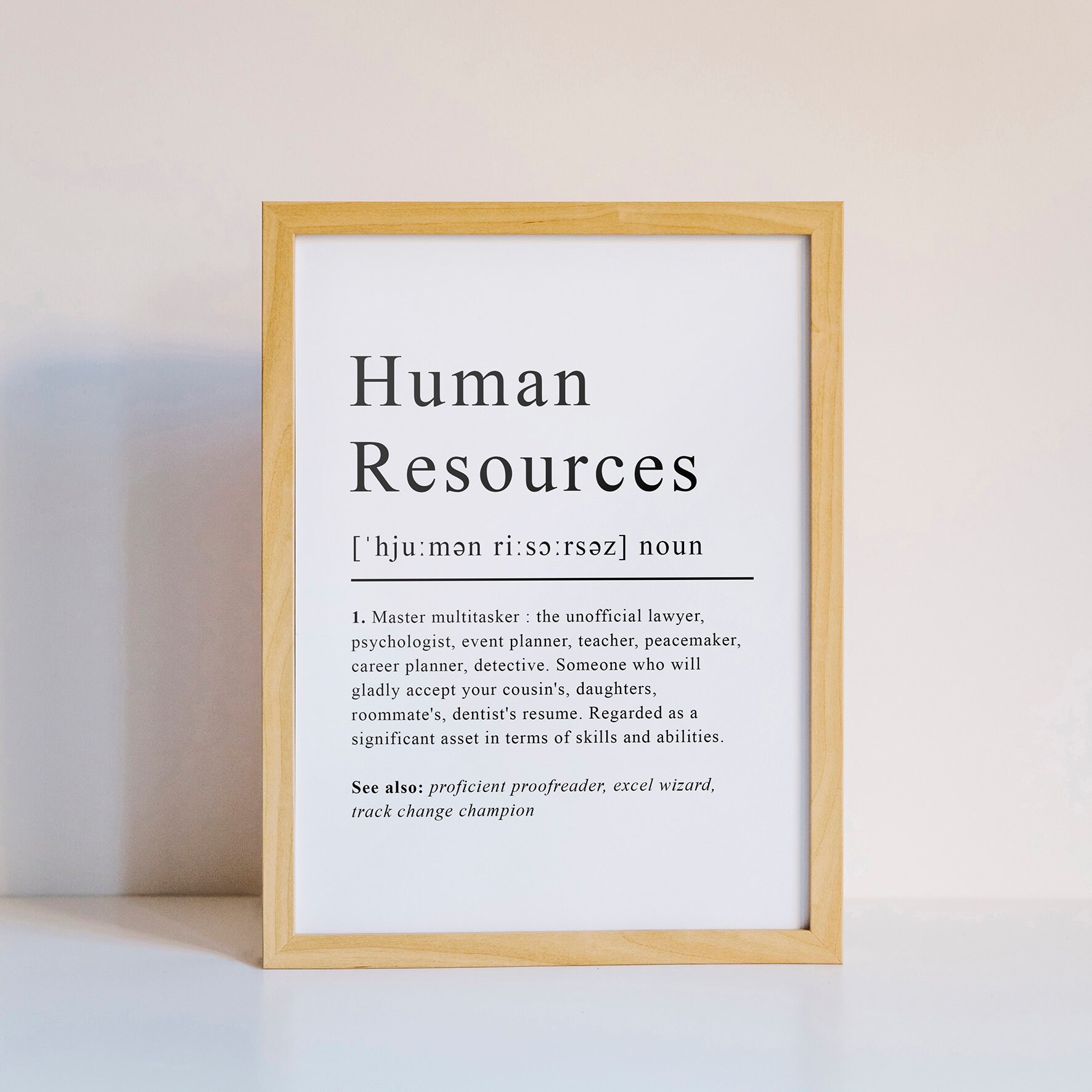 Human Resource Recruiter Definition Print Human Resources Etsy
