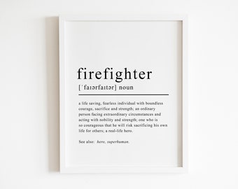 Firefighter gift, Firefighter decor, Female Firefighter, Firefighter party, Dad Firefighter, Firefighter sign, printable, Instant Download