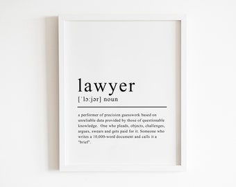 Lawyer gift, Lawyer office decor, Lawyer Definition print, lawyer gifts, lawyer sign, printable, Instant Download