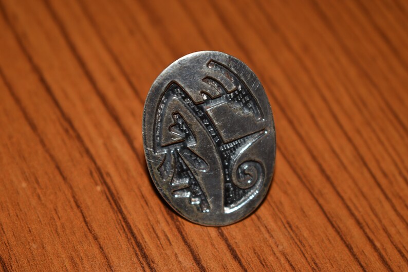 Overlay Handmade Ring Sterling Silver 925 11.6 Grams Size 9