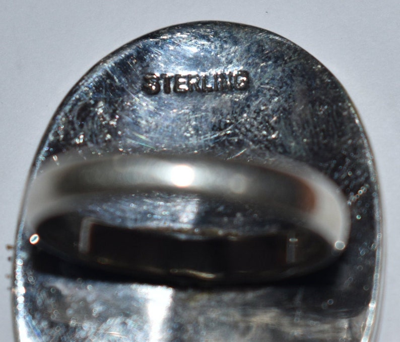 Overlay Handmade Ring Sterling Silver 925 11.6 Grams Size 9