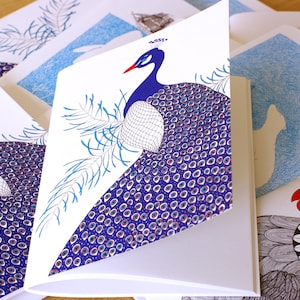 Peacock Notebook A5 (mezzo A4) - Carta spessa di alta qualità - 64 fogli bianchi