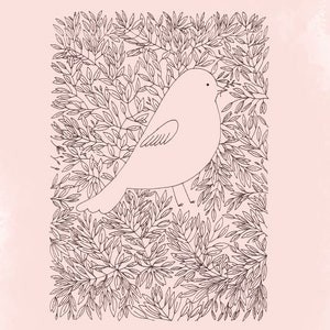 Notebook OISEAU ROSE A5 (metà A4) - Carta spessa di alta qualità - 64 pagine bianche