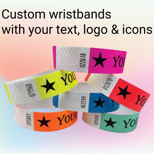 Custom Bracelet Wristbands Tyvek Festival Wedding Medical Etsy