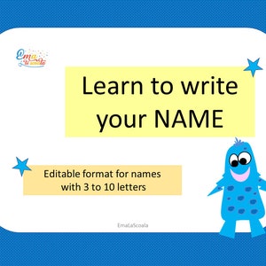 Learn to Write Your Name, Editable Format for Name Tracing, Custom Name Practice Mat
