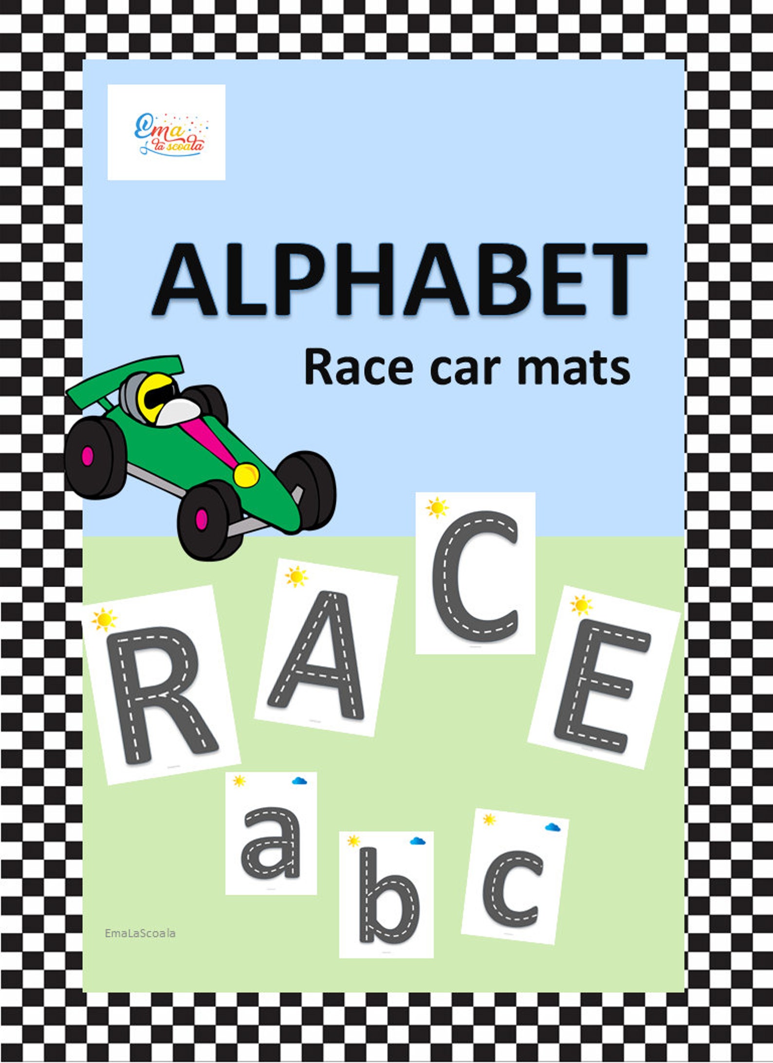 Race Car Reading Alphabet Letters