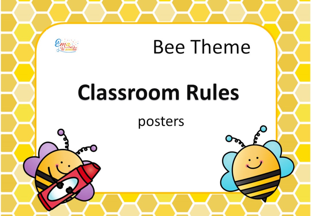 bee-theme-classroom-rules-printable-posters-etsy