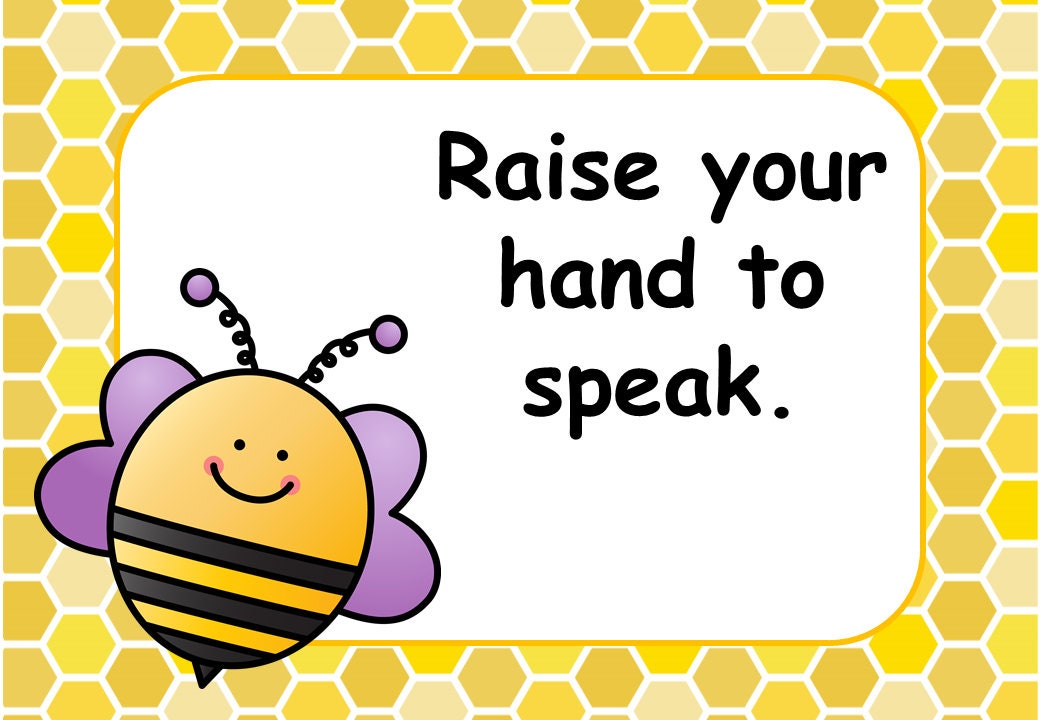 Bee Theme Classroom Rules, Printable Posters Etsy