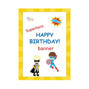 Superheld Geburtstagsbanner für Jungen, personalisiertes Banner mit Namen, Sofortiger Download