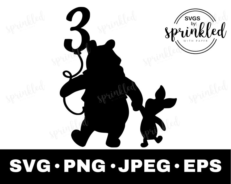 Download Clip Art Art Collectibles 3rd Birthday Svg Birthday Svg Commercial Use Pooh Bear Svg