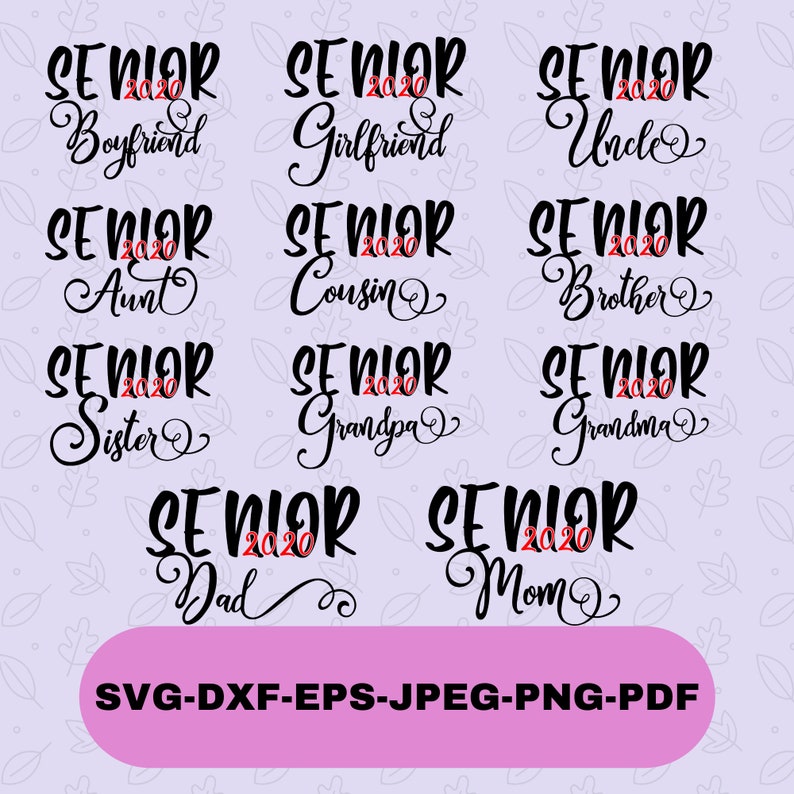 Senior 2020 Family Bundle Svg Graduation Svg Family Svg | Etsy