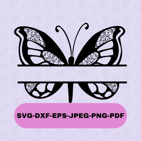 Download Butterfly Split Monogram Svg Cutting File T Shirt Transfer Etsy