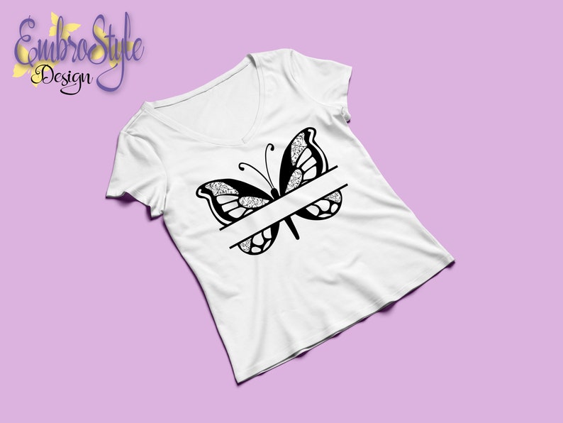 Download Butterfly Split Monogram Svg Cutting File T-shirt Transfer ...