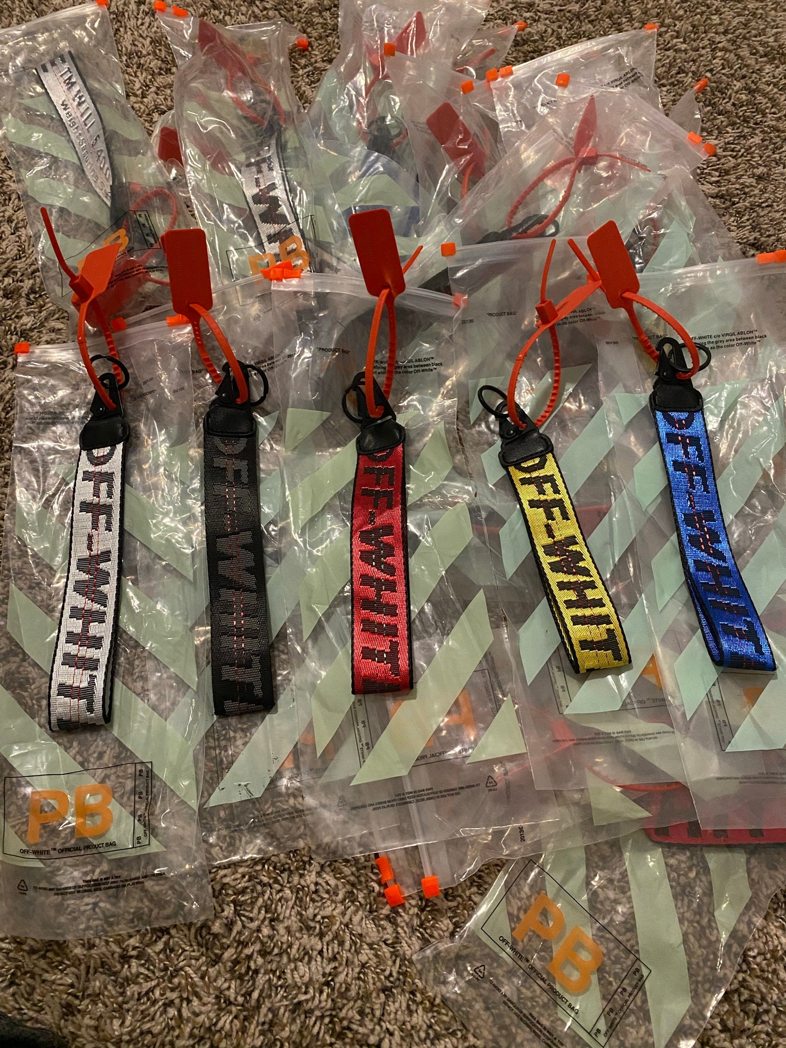 Off White Ribbon Keychain Phone Case Wallet key chain Key Etsy