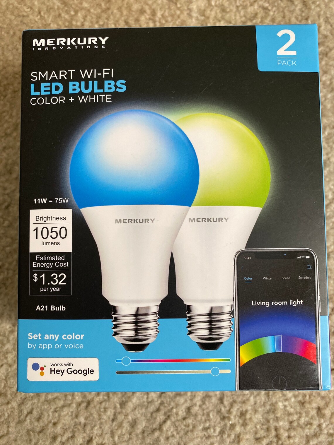 Merkury Innovations Smart Wifi Led Bulbs Colorwhite 1175w Etsy