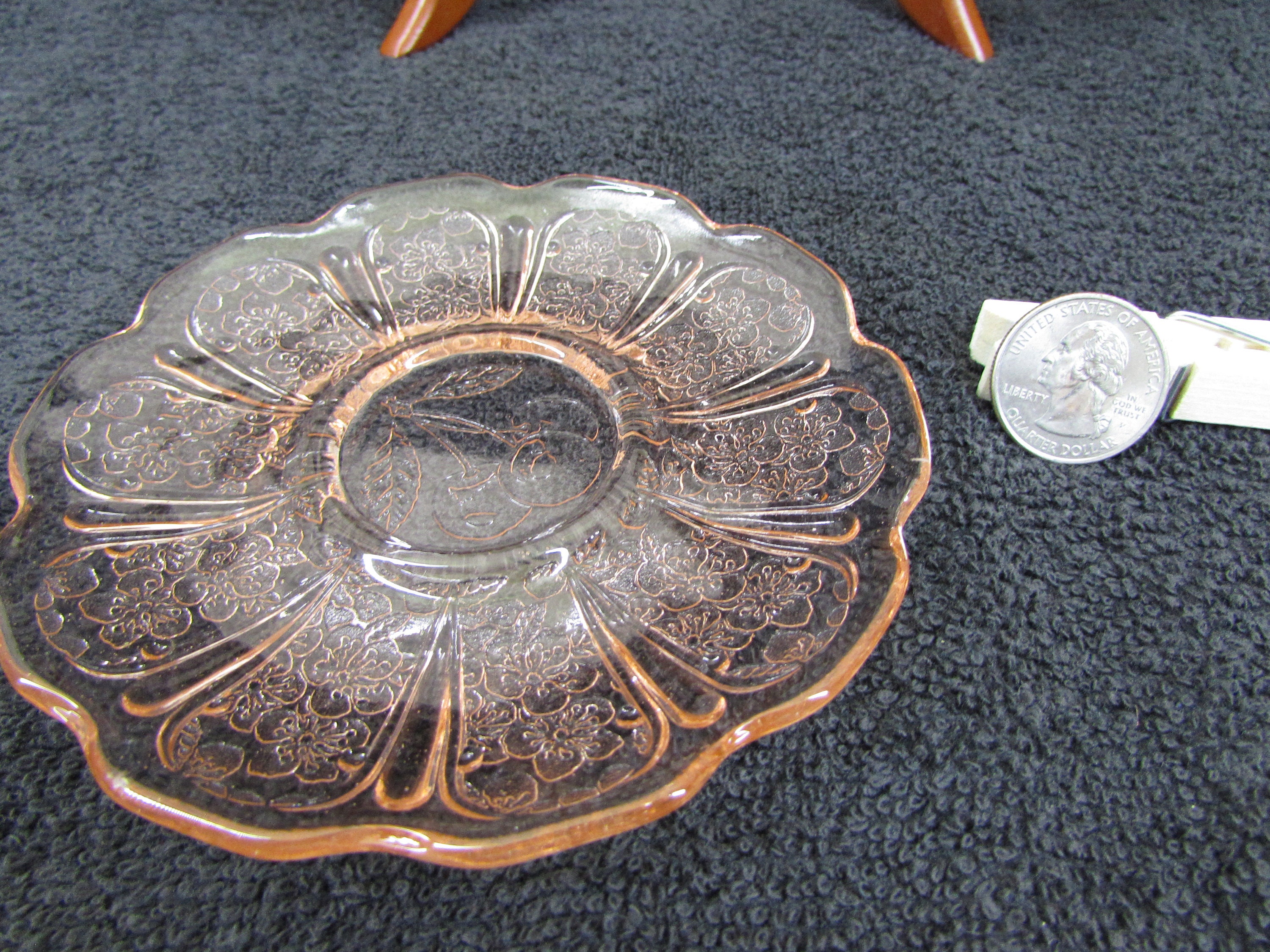 pink depression glass cherry blossom child's tea/coffee set
