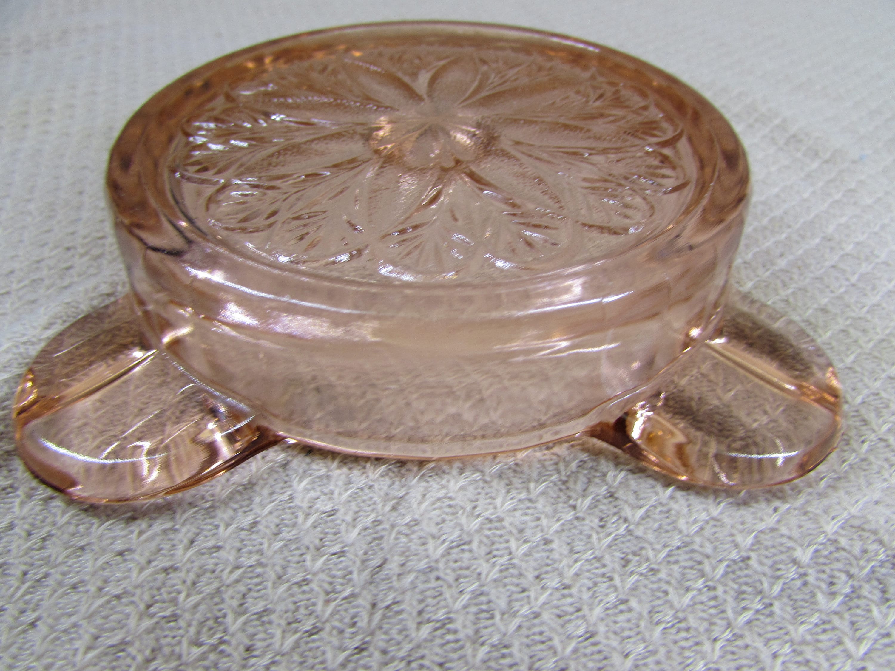 Vintage Pink Depression Glass Ashtray / Ring Holder Jewelry Etsy