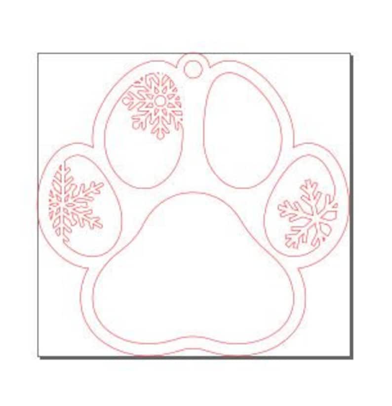 Paw Print Ornament SVG PNG | Etsy