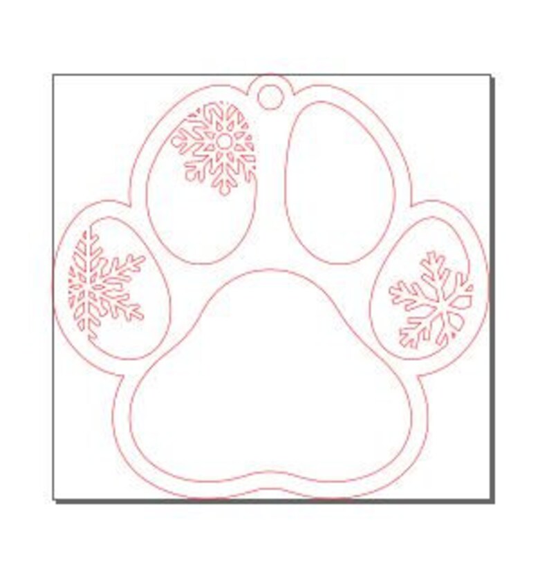 Paw Print Ornament SVG PNG | Etsy