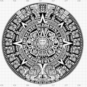 Aztec Calendar SVG, High Detail Aztec Calendar, Aztec SVG, Laser File, Cut File