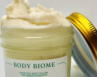 Probiotic Tallow Cream, Grass Fed, w/ Manuka Honey, Unscented, by Body Biome