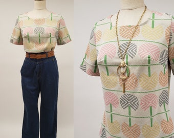 70s vintage shirt - Size Medium - vintage top - 70s shirt