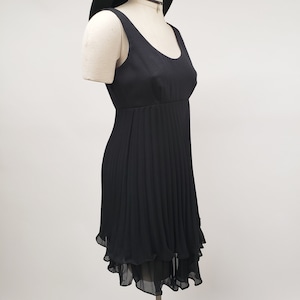 90s Vintage Black Chiffon Party Dress - Size 6