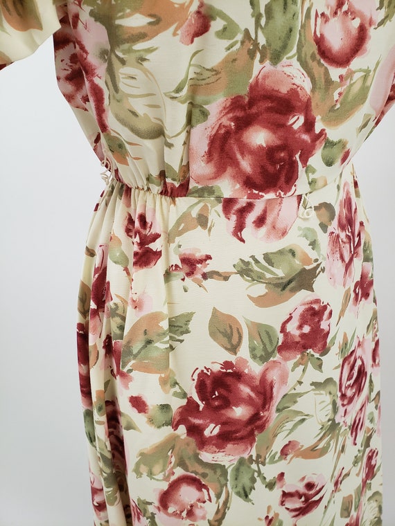 90s vintage dress S midi length - Vintage Rose pr… - image 5