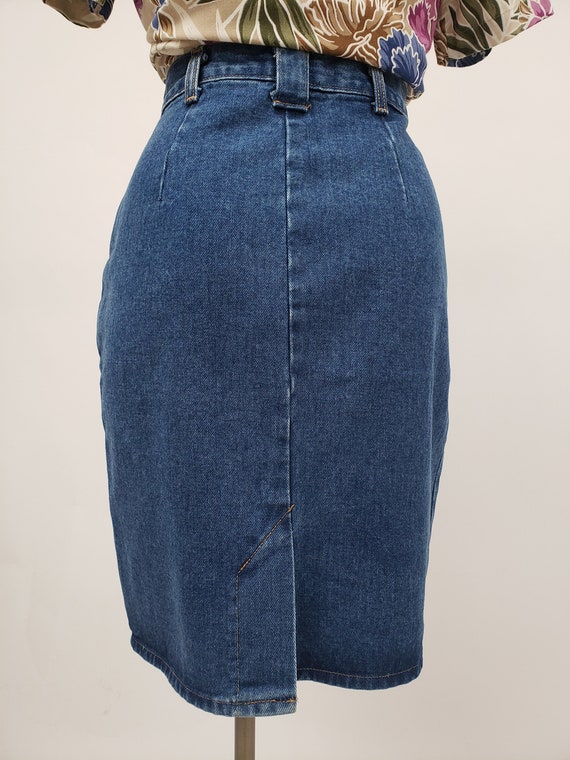 Vintage denim skirt 28" waist - Vivaldi brand 80s… - image 6