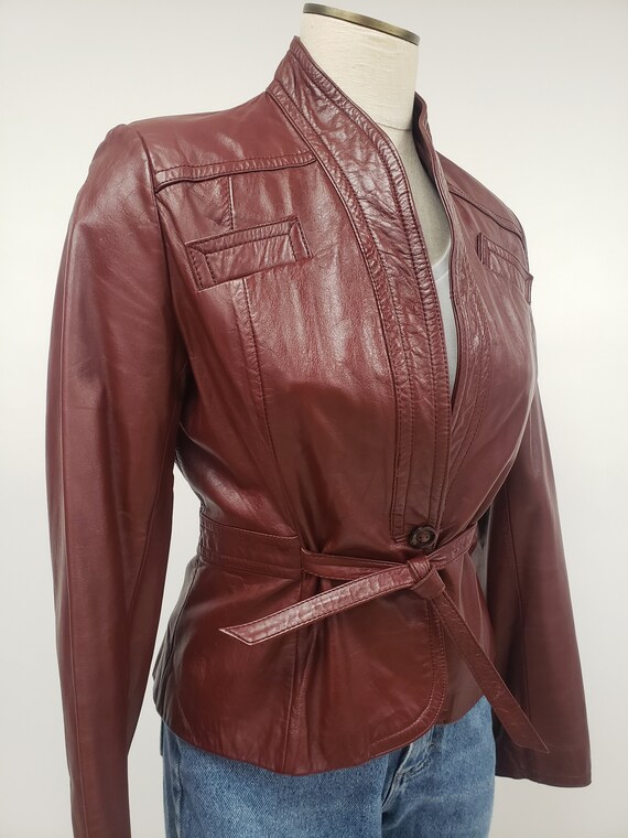 Cleaned leather- 70s vintage leather jacket Small… - image 2