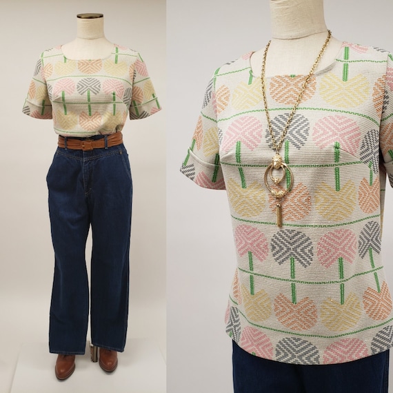 70s vintage shirt - Size Medium - vintage top - 7… - image 1