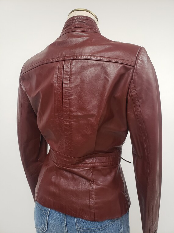 Cleaned leather- 70s vintage leather jacket Small… - image 4