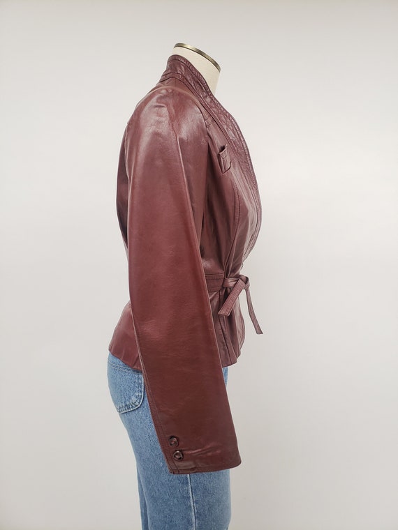 Cleaned leather- 70s vintage leather jacket Small… - image 3