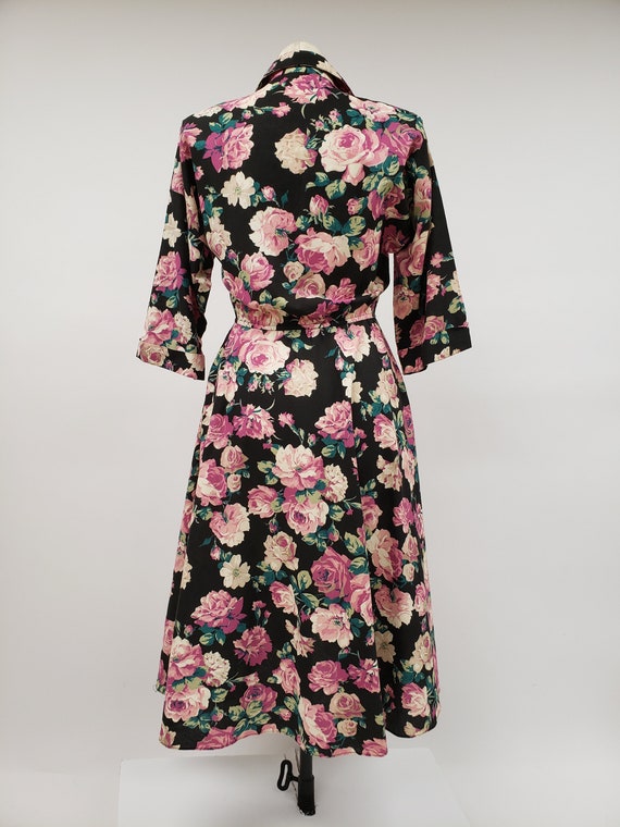 Beautiful rose print vintage dress - 80s - 90s vi… - image 8